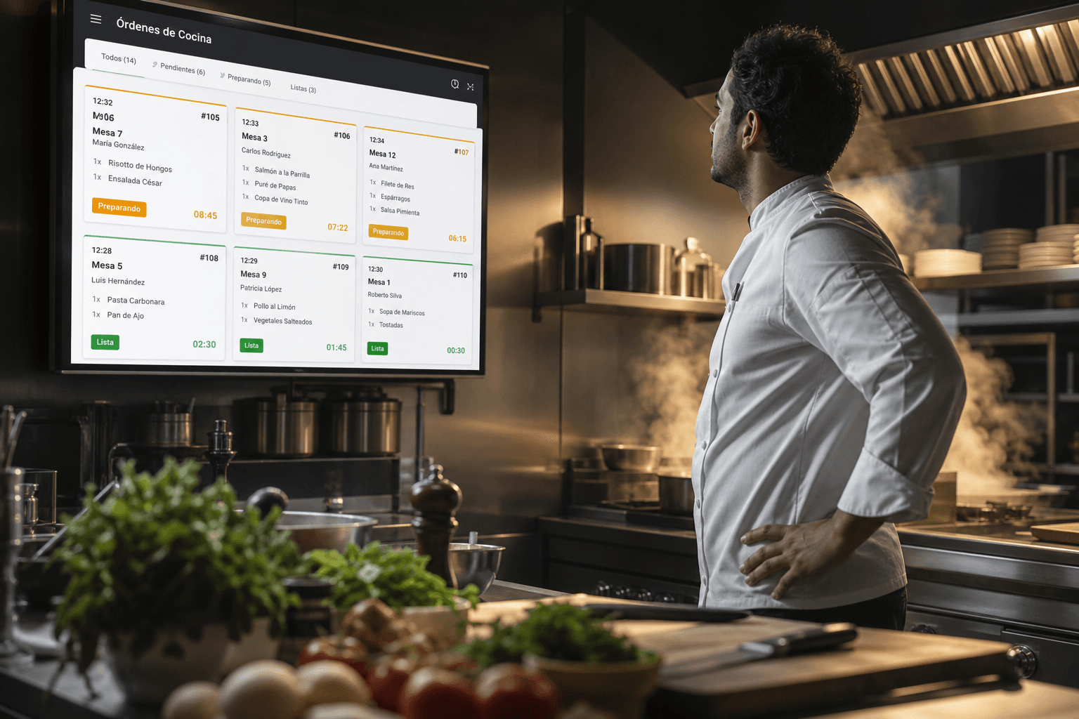 Dashboard de cocina Hazmenu